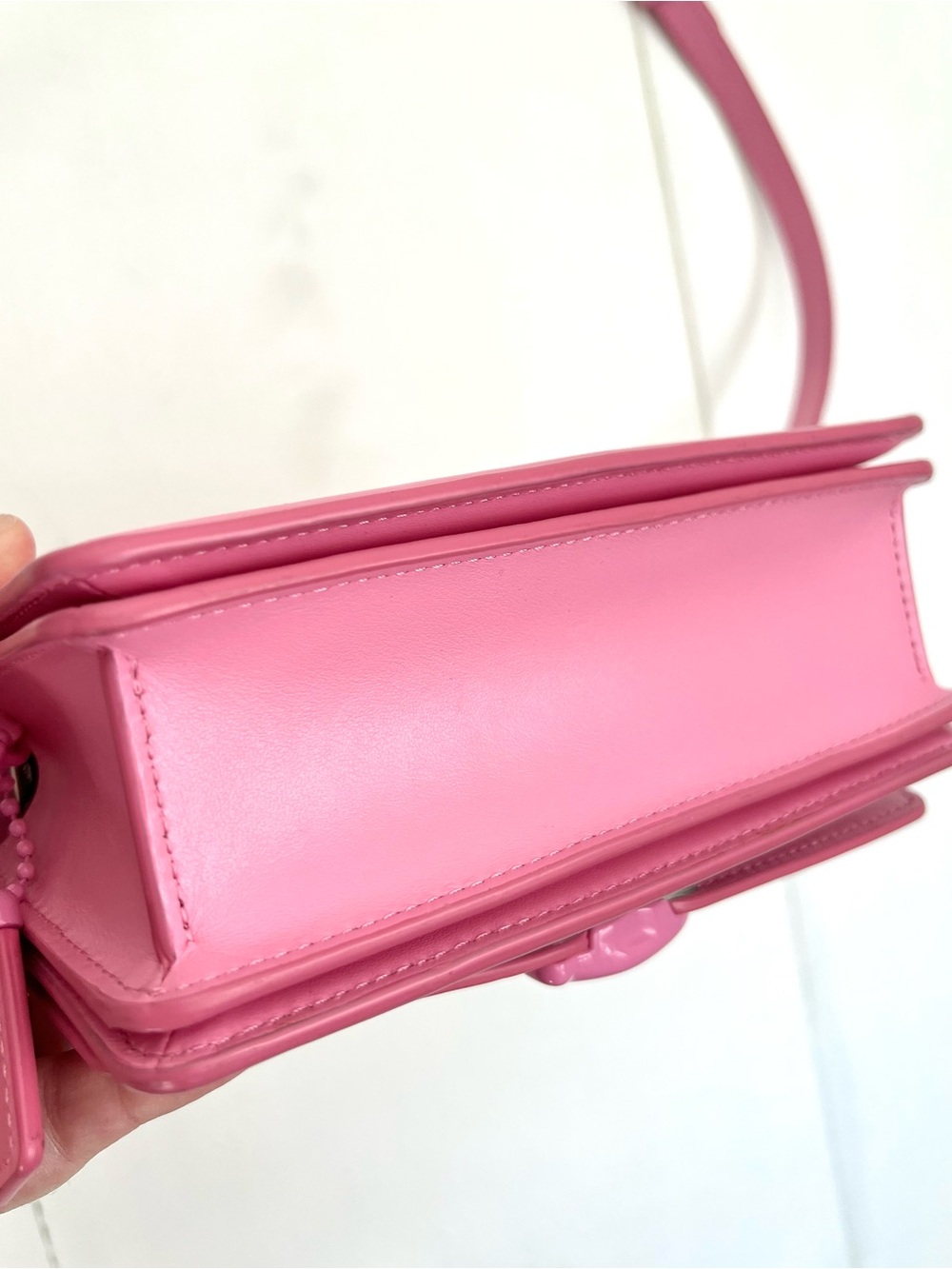 Coach Bandit Pink Glovetanned Leather Monochromatic Small Crossbody Bag CR521 - Picture 7 of 10